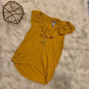 H&M Mustard Ruffle Sleeveless Top Women’s 2